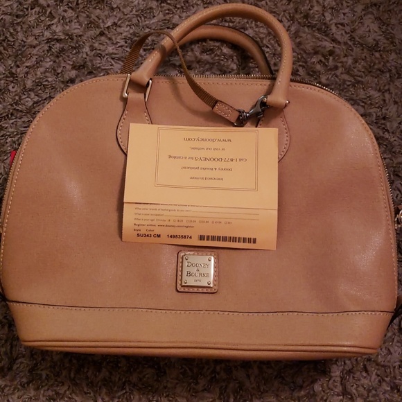 Dooney & Burke Saffiano Satchel Tan - Picture 1 of 7
